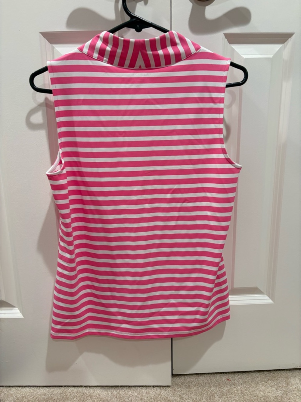 Talbots Pink and White Striped Sleeveless Tank Top - Picture 2 of 4